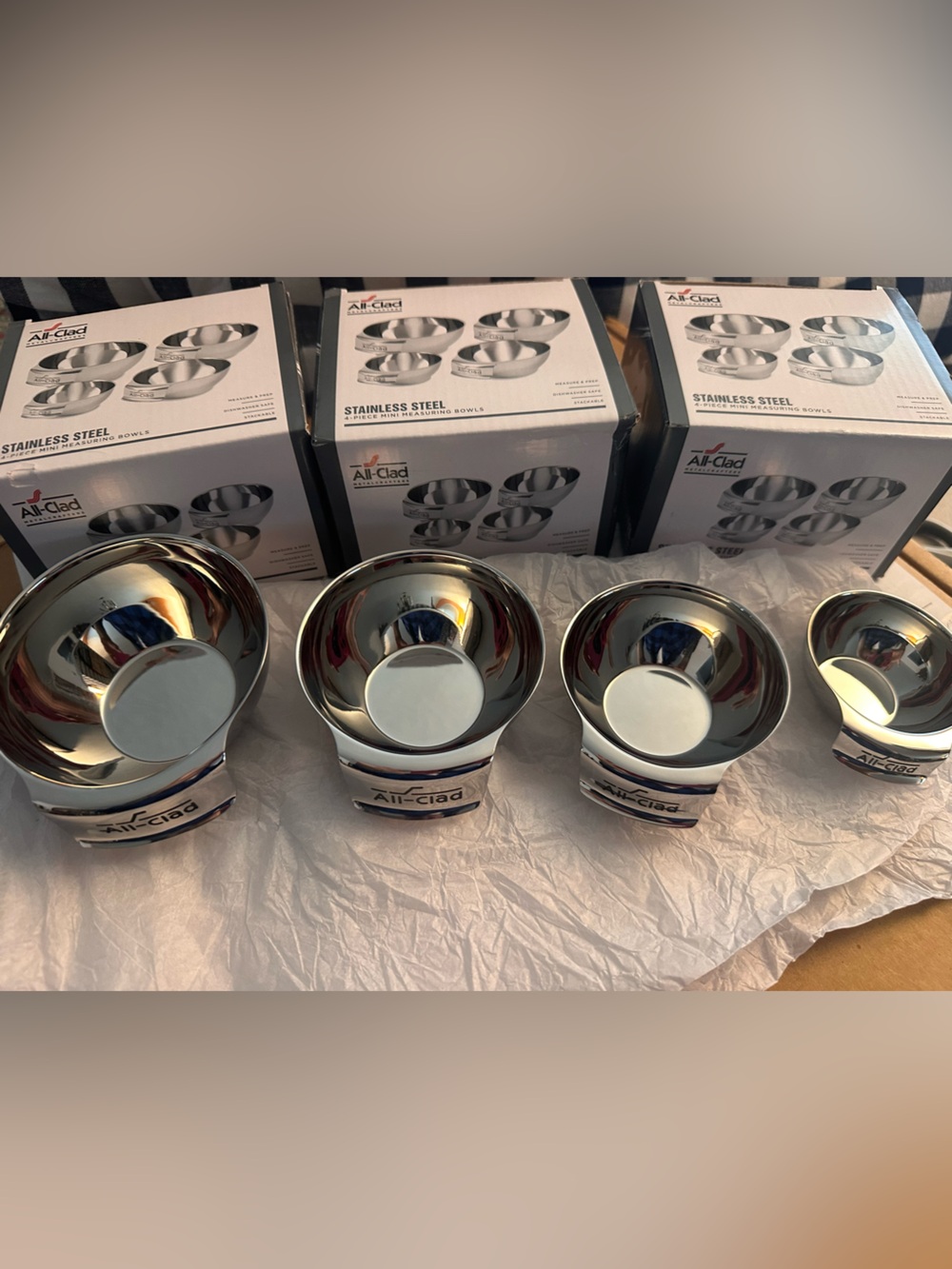 All-Clad Stainless Steel 4-Piece Mini Measuring Bowls - Picture 3 of 15
